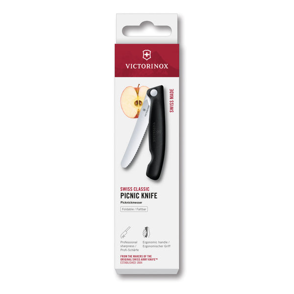 Coltello tavola ondulato pieghevole nero in blister - Swiss Classic victorinox coltelleria V-6.78 33.F Kunzi Shop 2
