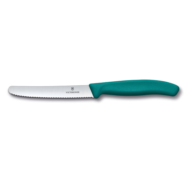 Coltello tavola ondulato manico verde - Swiss Classic victorinox coltelleria V-6.78 34.C1 Kunzi Shop