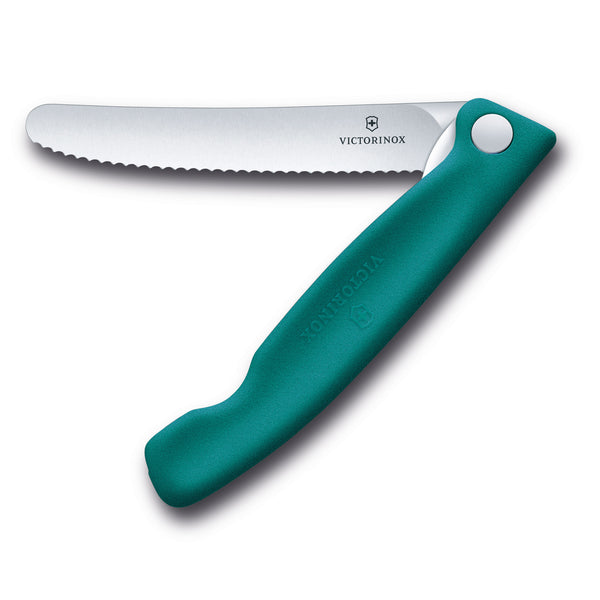 Coltello tavola ondulato pieghevole verde in blister - Swiss Classic victorinox coltelleria V-6.78 34.FC1 Kunzi Shop 2