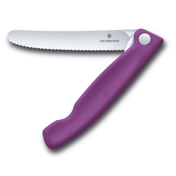 Coltello tavola ondulato pieghevole viola in blister - Swiss Classic victorinox coltelleria V-6.78 35.FC1 Kunzi Shop 2
