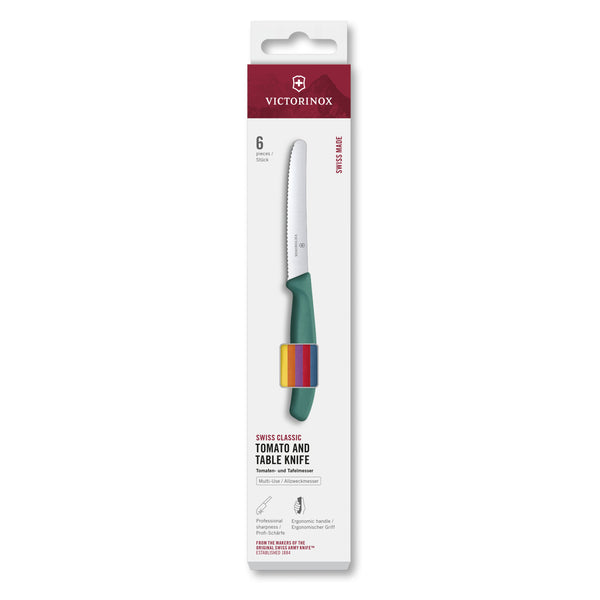 Set di 6 coltelli da tavola o cucina Swiss Classic con manici colorati in confezione regalo. victorinox coltelleria V-6.78 36.6C1 Kunzi Shop 2