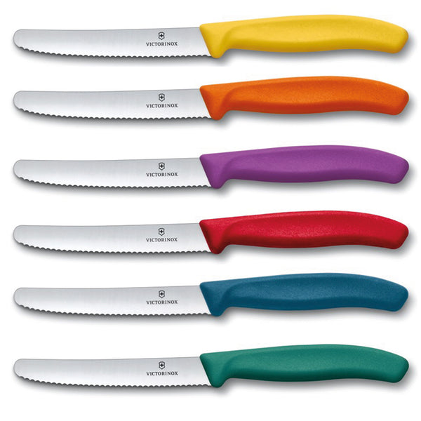Set di 6 coltelli da tavola o cucina Swiss Classic con manici colorati in confezione regalo. victorinox coltelleria V-6.78 36.6C1 Kunzi Shop