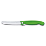 Coltello tavola ondulato pieghevole verde in blister - Swiss Classic victorinox coltelleria V-6.78 36.F4B Kunzi Shop