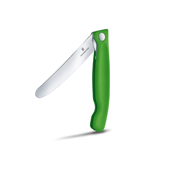 Coltello tavola ondulato pieghevole verde in blister - Swiss Classic victorinox coltelleria V-6.78 36.F4B Kunzi Shop 2