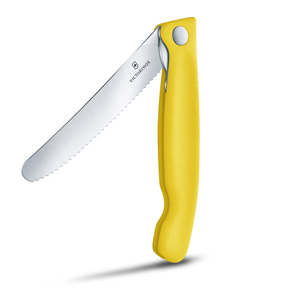 Coltello tavola ondulato pieghevole giallo in blister - Swiss Classic victorinox coltelleria V-6.78 36.F8B Kunzi Shop 2