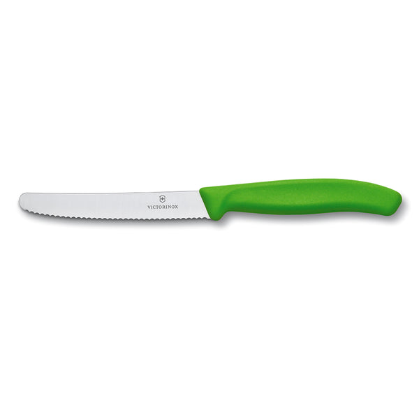 Coltello tavola ondulato manico verde - Swiss Classic victorinox coltelleria V-6.78 36.L114 Kunzi Shop