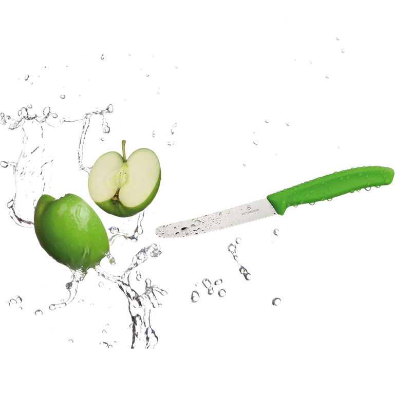 Coltello tavola ondulato manico verde - Swiss Classic victorinox coltelleria V-6.78 36.L114 Kunzi Shop