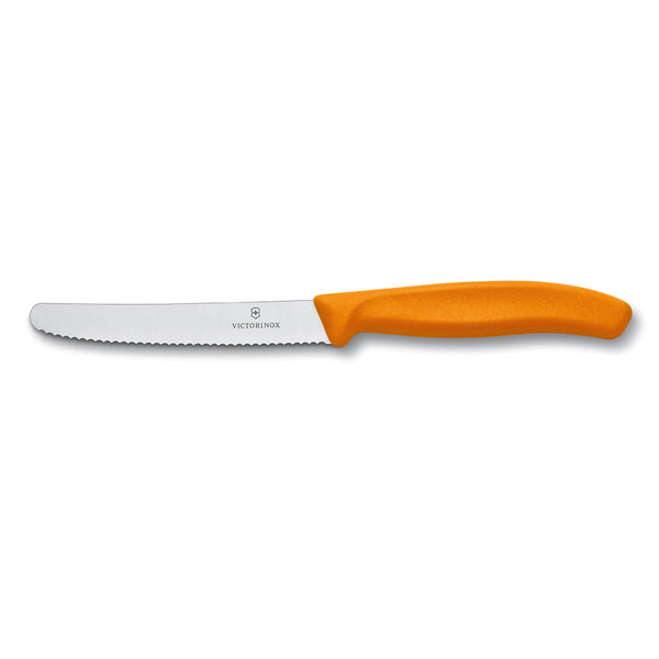 Coltello tavola ondulato manico arancione - Swiss Classic victorinox coltelleria V-6.78 36.L119 Kunzi Shop