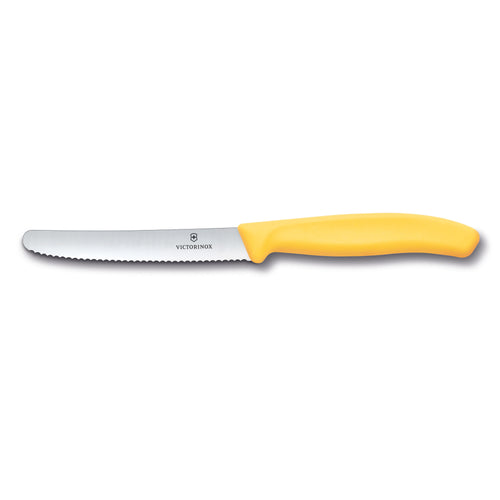 Coltello tavola ondulato manico giallo - Swiss Classic victorinox coltelleria V-6.78 38.C1 Kunzi Shop