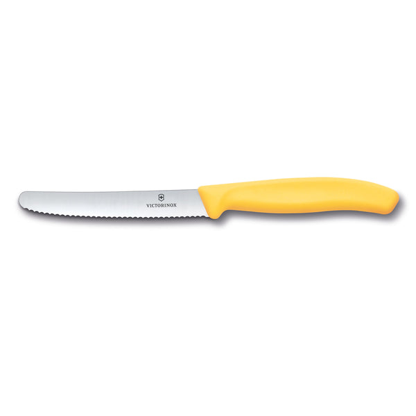 Coltello tavola ondulato manico giallo - Swiss Classic victorinox coltelleria V-6.78 38.C1 Kunzi Shop