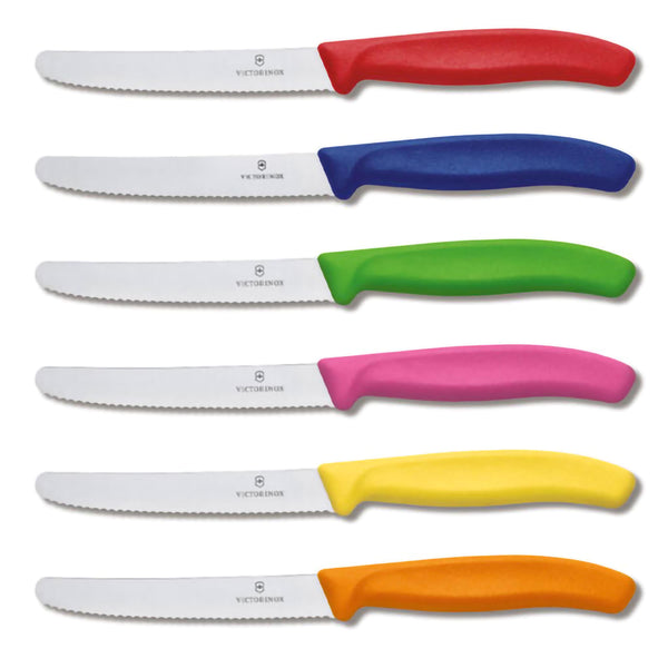 Set di 6 coltelli da tavola o cucina Swiss Classic con manici colorati in confezione regalo. victorinox coltelleria V-6.78 36.6C1 Kunzi Shop