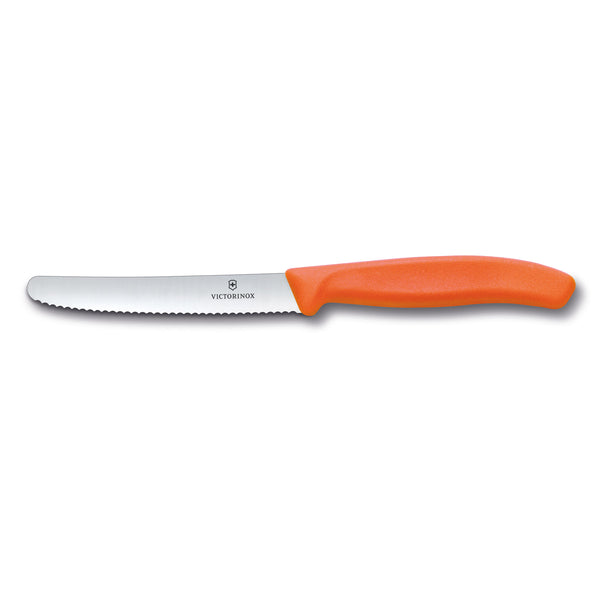 Coltello tavola ondulato manico arancione - Swiss Classic victorinox coltelleria V-6.78 39.C1 Kunzi Shop