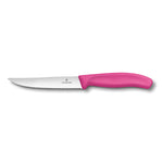 Coltello bistecca e pizza Gourmet ondulato manico rosa - Swiss Classic victorinox coltelleria V-6.79 36.12L5 Kunzi Shop