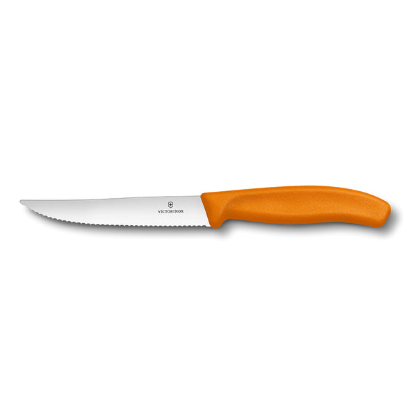 Coltello bistecca e pizza Gourmet ondulato manico arancione - Swiss Classic victorinox coltelleria V-6.79 36.12L9 Kunzi Shop