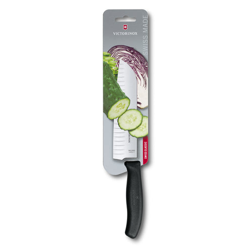 Santoku manico nero alveolato blister - Swiss Classic victorinox coltelleria V-6.85 23.17B Kunzi Shop