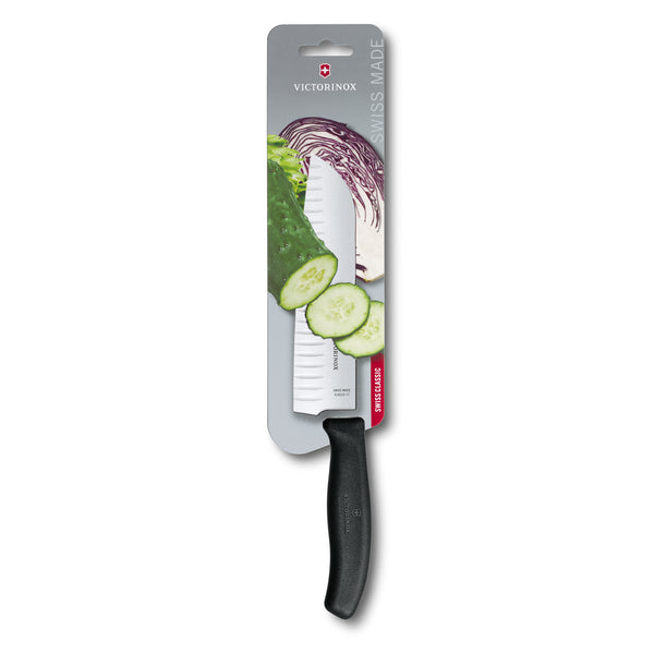 Santoku manico nero alveolato blister - Swiss Classic victorinox coltelleria V-6.85 23.17B Kunzi Shop