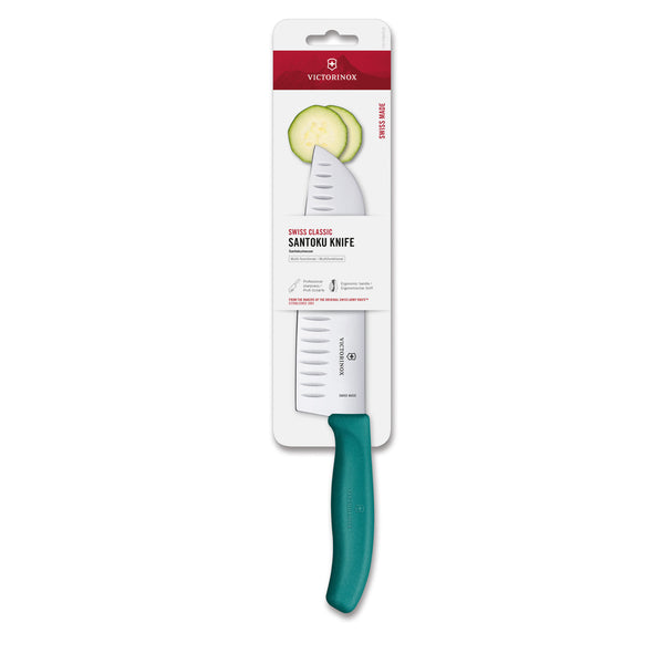 Santoku manico verde alveolato blister  - Swiss Classic victorinox coltelleria V-6.85 24.17C1B Kunzi Shop 2