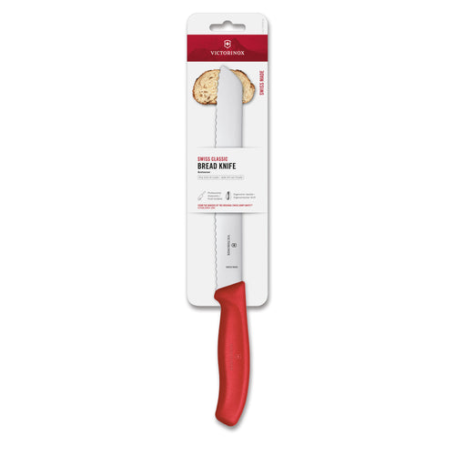 Coltello pane ondulato manico Rosso blister - Swiss Classic victorinox coltelleria V-6.86 31.21C1B Kunzi Shop