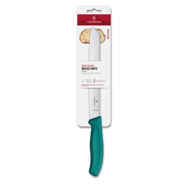 Coltello pane ondulato manico verde  blister - Swiss Classic victorinox coltelleria V-6.86 34.21C1B Kunzi Shop 2