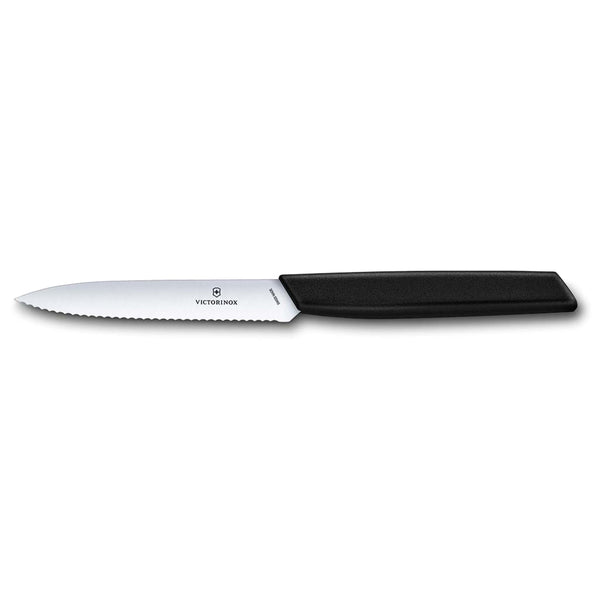 Spelucchino lama ondulata manico nero - Swiss Modern victorinox coltelleria V-6.90 03.10W Kunzi Shop
