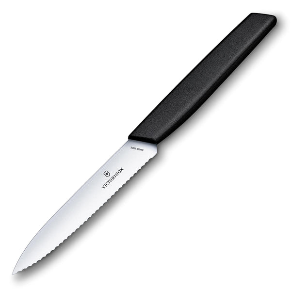 Spelucchino lama ondulata manico nero - Swiss Modern victorinox coltelleria V-6.90 03.10W Kunzi Shop