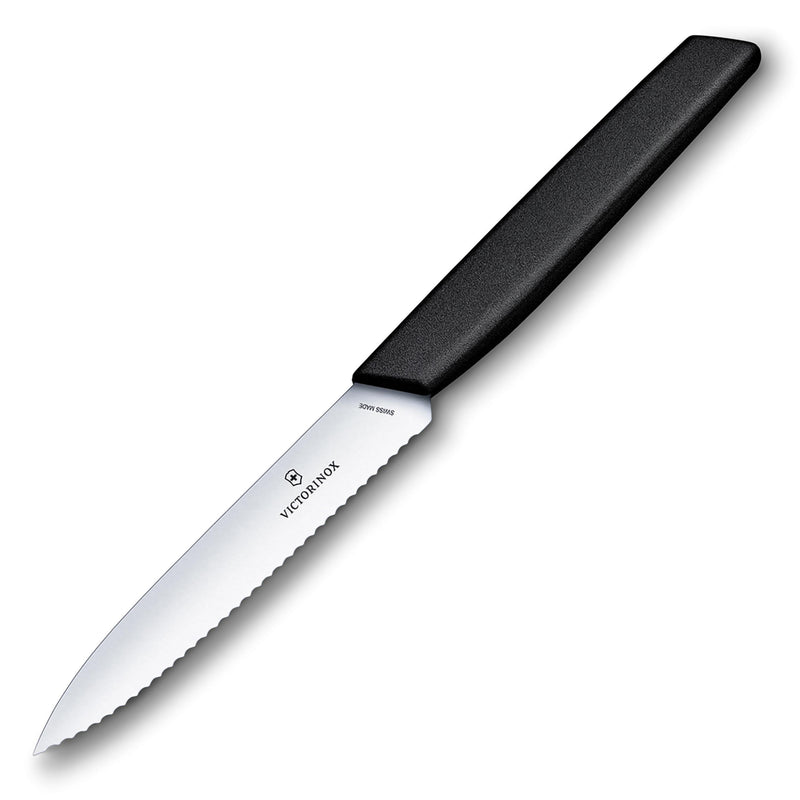 Spelucchino lama ondulata manico nero - Swiss Modern victorinox coltelleria V-6.90 03.10W Kunzi Shop