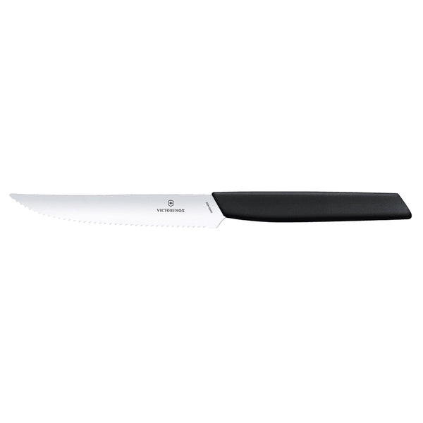 Coltello bistecca e pizza manico nero - Swiss Modern victorinox V-6.90 03.12W Kunzi Shop