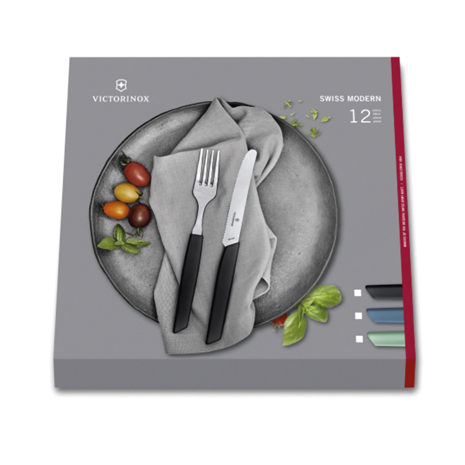 Set tavola 12 pezzi manico nero - Swiss Modern victorinox coltelleria V-6.90 93.11W.12 Kunzi Shop 2