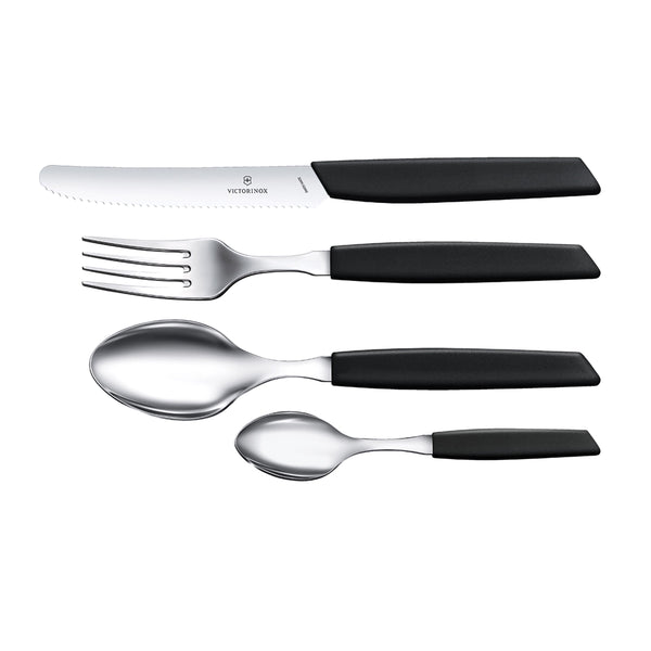 Set tavola 24 pezzi manico nero - Swiss Modern victorinox coltelleria V-6.90 93.11W.24 Kunzi Shop