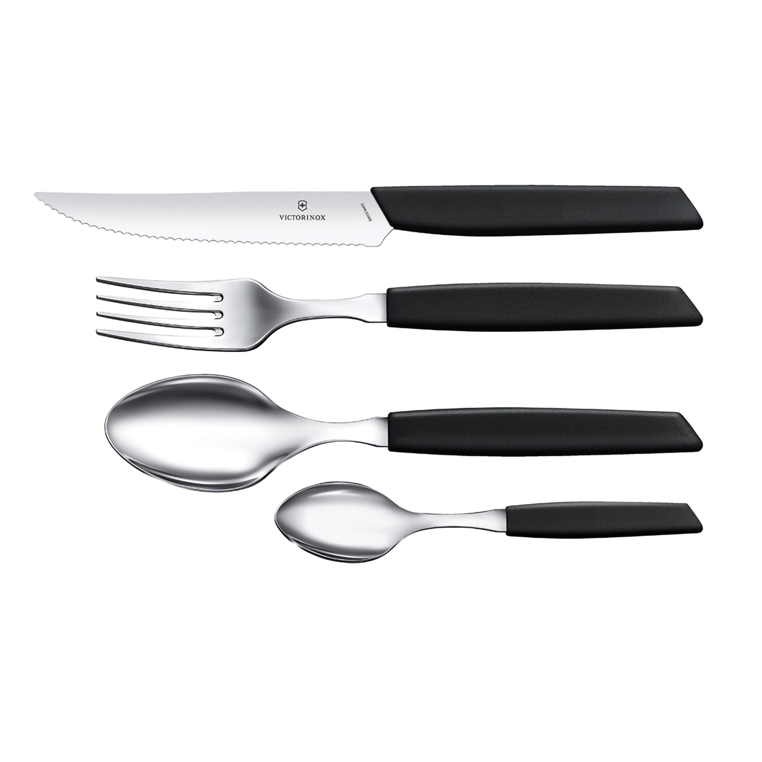 Set tavola 24 pezzi manico nero - Swiss Modern victorinox coltelleria V-6.90 93.12W.24 Kunzi Shop 1