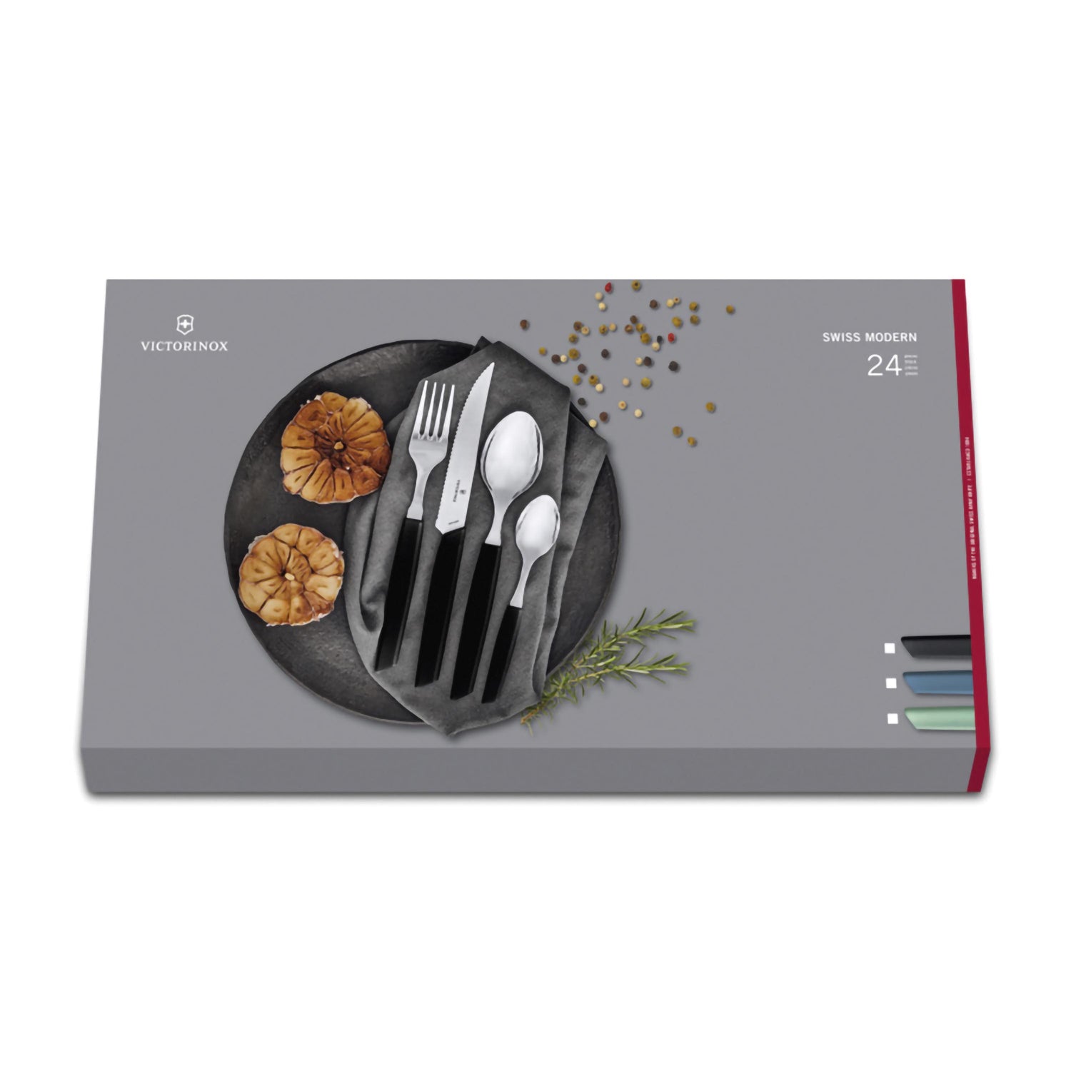 Set tavola 24 pezzi manico nero - Swiss Modern victorinox coltelleria V-6.90 93.12W.24 Kunzi Shop 2