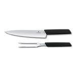 Set coltello e forchettone manico nero - Swiss Modern victorinox coltelleria V-6.90 93.21G Kunzi Shop