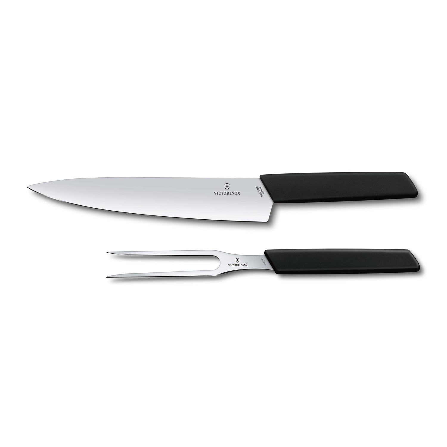 Set coltello e forchettone manico nero - Swiss Modern victorinox coltelleria V-6.90 93.21G Kunzi Shop 1