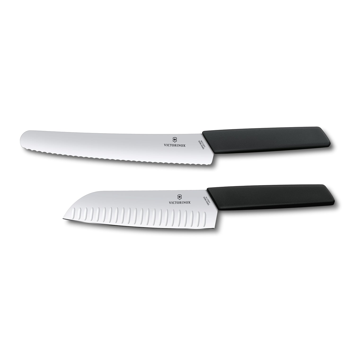 Set Santoku e coltello pane manico nero - Swiss Modern victorinox coltelleria V-6.90 93.22G Kunzi Shop 1