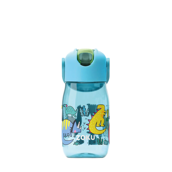 Bottiglia Kids Flip Straw Teal Dino zoku ZK 201-501 Kunzi Shop