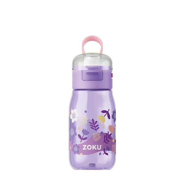 Bottiglia Kids Flip Gulp Purple Flowers zoku ZK 202-502 Kunzi Shop