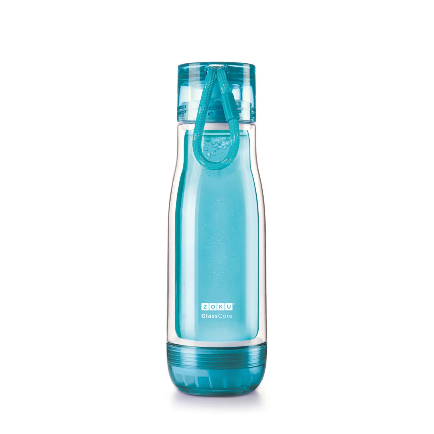 Zoku - Trinkflasche Glass Core 475ml Teal zoku ZK CBE G LB Kunzi Shop 1