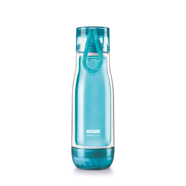 Zoku - Trinkflasche Glass Core 475ml Teal zoku ZK CBE G LB Kunzi Shop