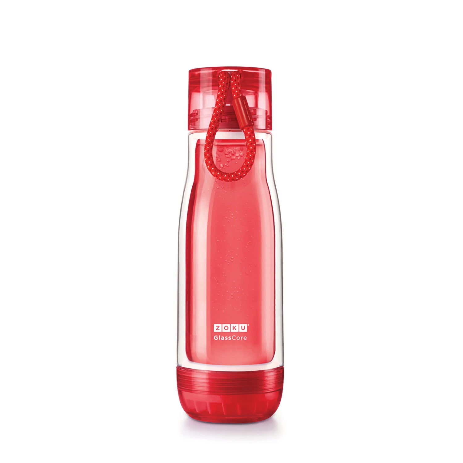 Zoku - Trinkflasche Glass Core 475ml Red zoku ZK CBE G RD Kunzi Shop 1