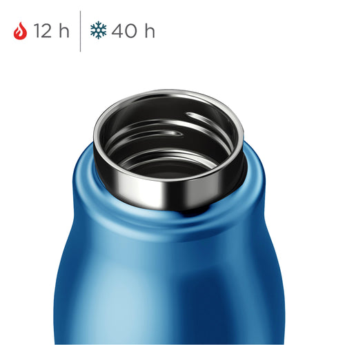 Bottiglia termica di colore blu da 500 ml zoku ZK SSB M BL Kunzi Shop
