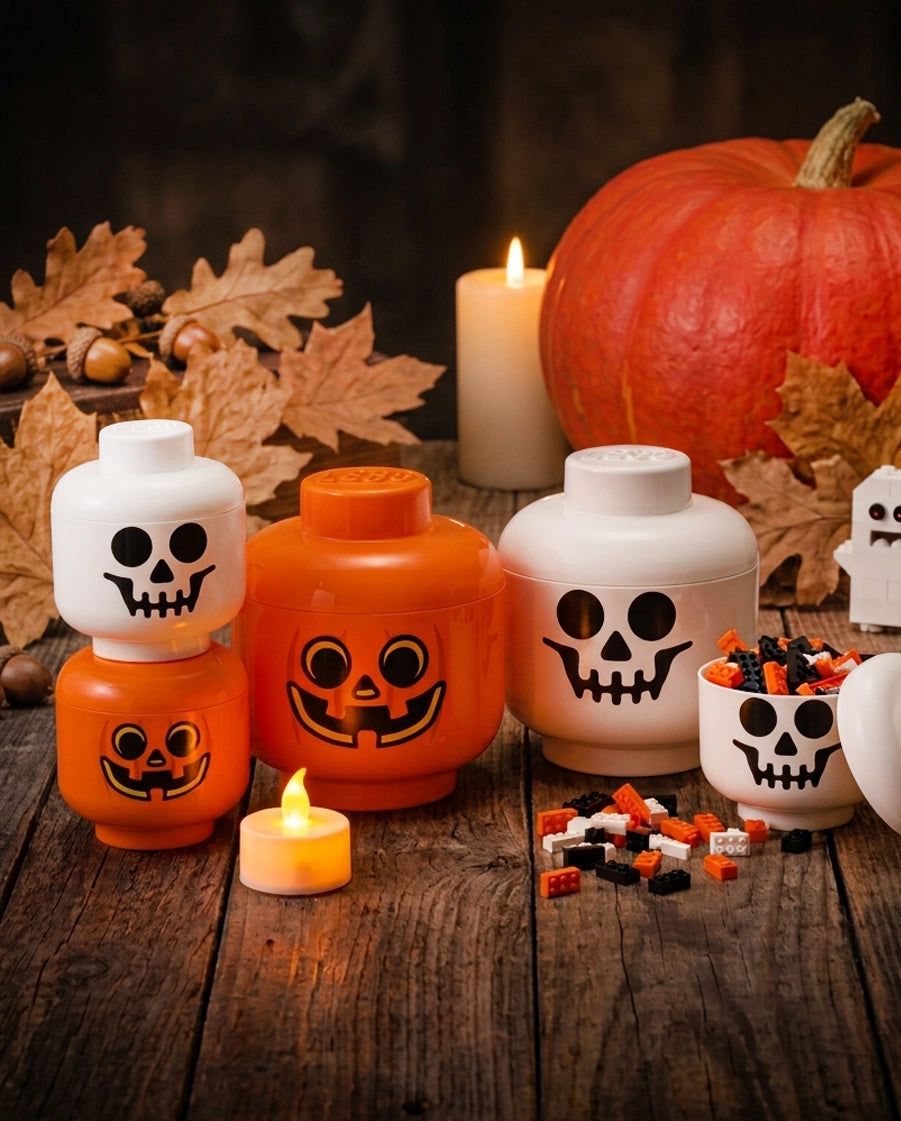 Il contenitore che rende Halloween ancora più divertente: spazio, ordine e spirito LEGO in zucche e scheletri paurosi!