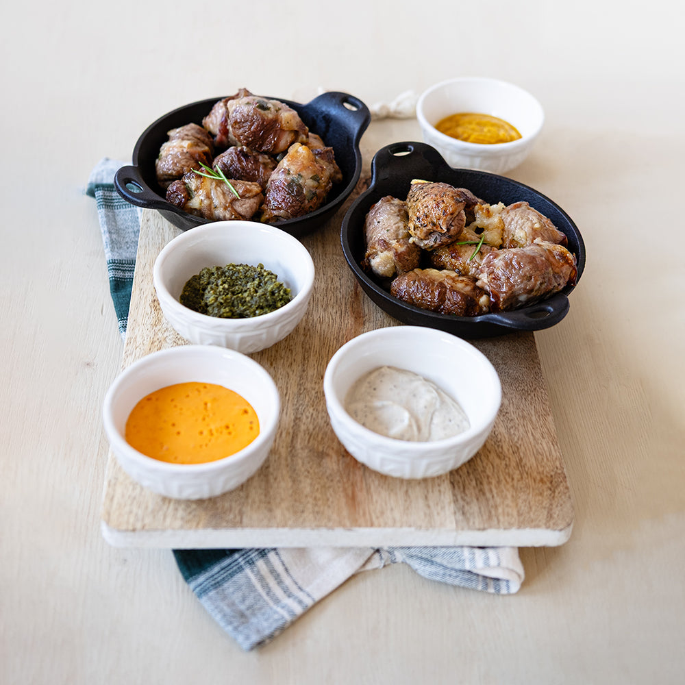 Bombette pugliesi con salse