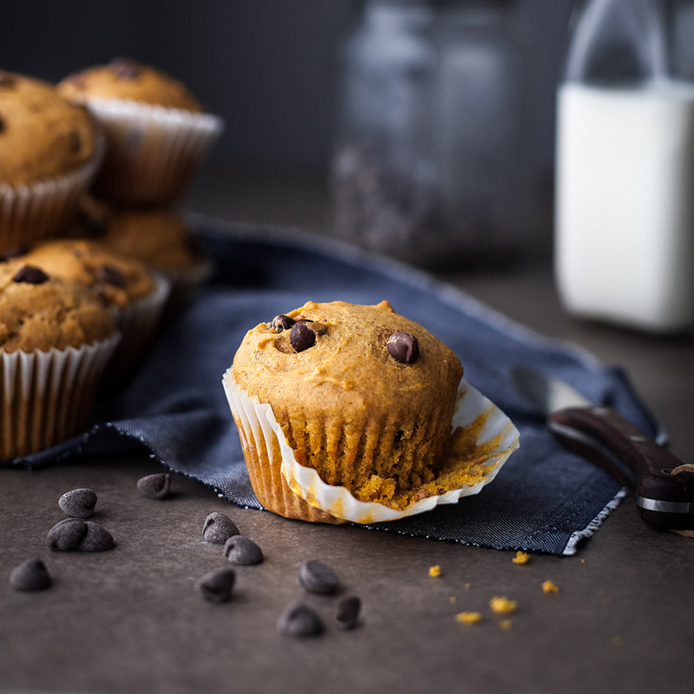 Muffin alla zucca e gocce di cioccolato