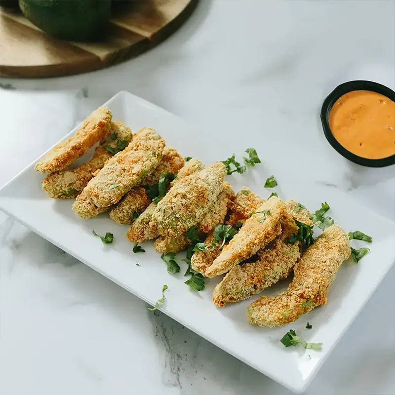 Crocchette di avocado in friggitrice ad aria con salsa chipotle