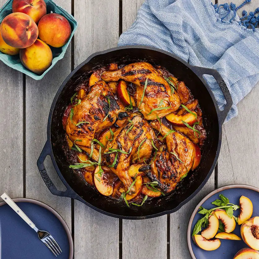 Pollo alle pesche con salsa barbecue